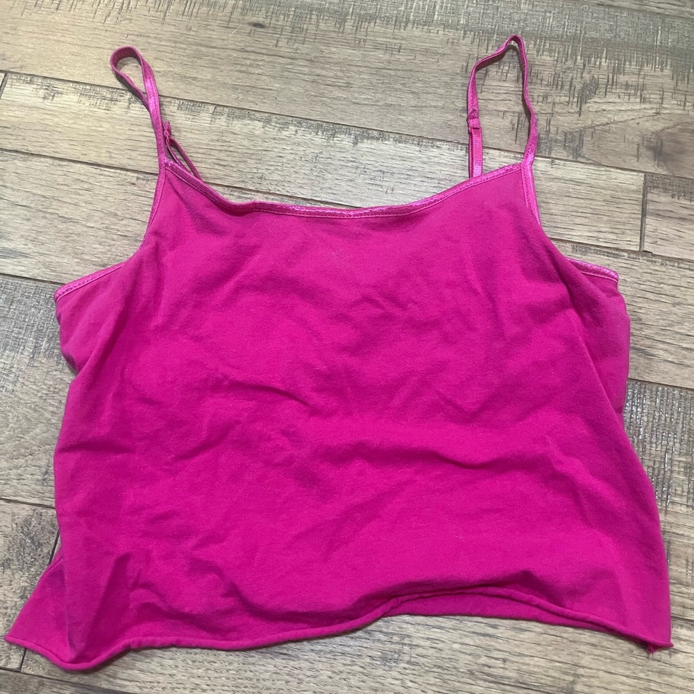 Bright Pink Cropped Tank Top